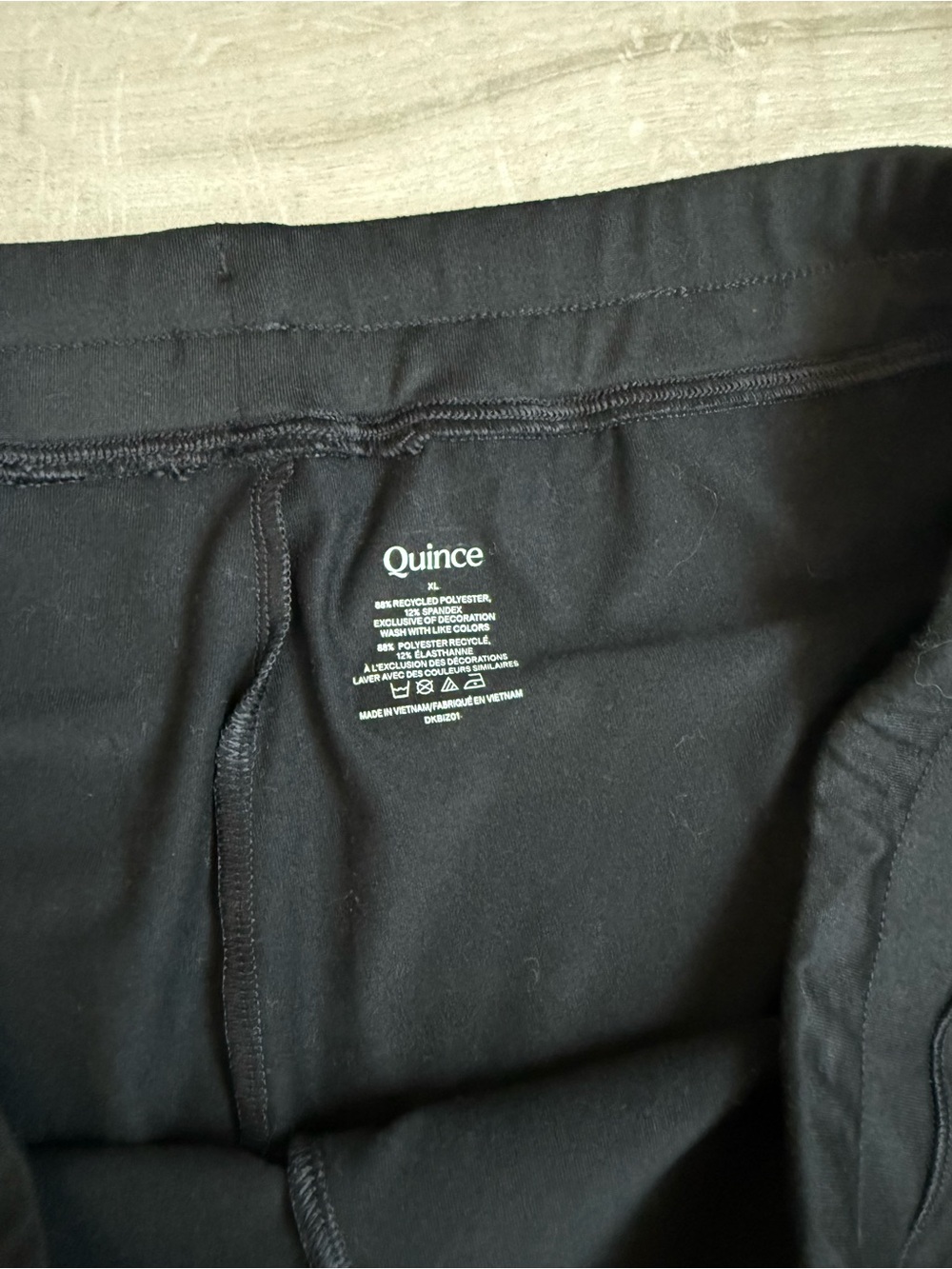 Quince Womens XL Black Flowknit Wide Leg Pants Stretch Drawstring Athleisure - Picture 6 of 8
